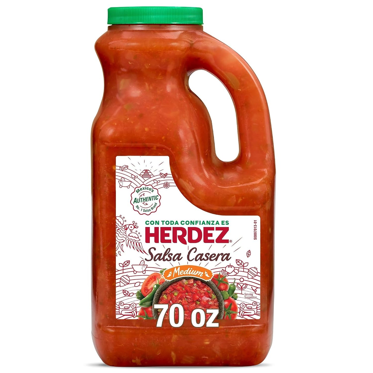 HERDEZ-Salsa-Casera,-Medium,-70-oz-Jug-|-Authentic-Mexican-Homestyle--Salsa-for-Tacos,-&-1136