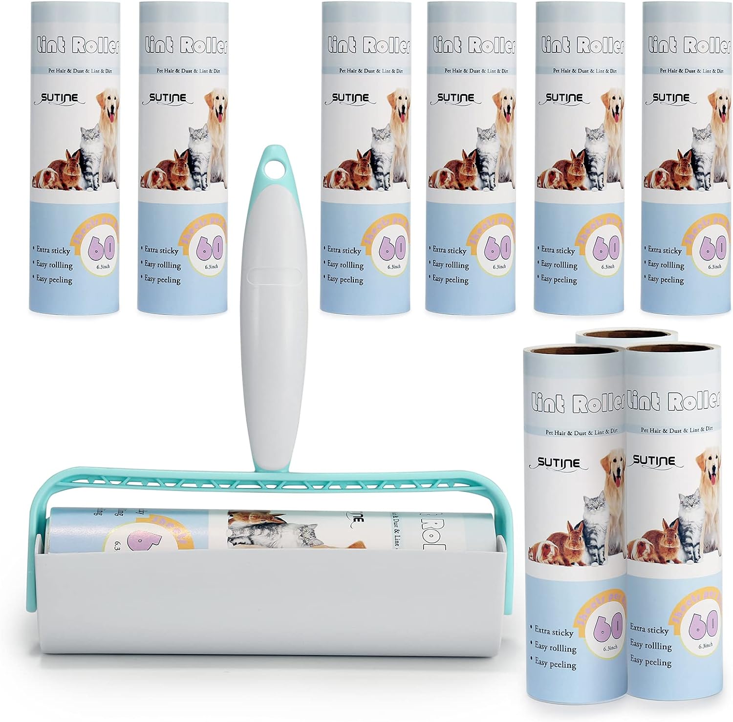 Lint-Rollers-for-Pet-Hair-Extra-Sticky-600-Sheets/10-Refills,-1985