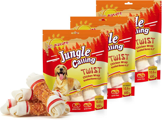Jungle-Calling-Chicken-Wrap-Knotted-Bones-Dog-Chews-6.5"-Pack-of-Long-1764