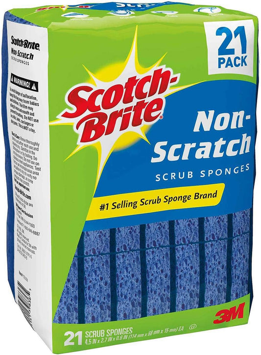 Scotch-Brite-Blue-Non-Scratch-Scrub-Sponges-21-PACK-3M-Individually-2008