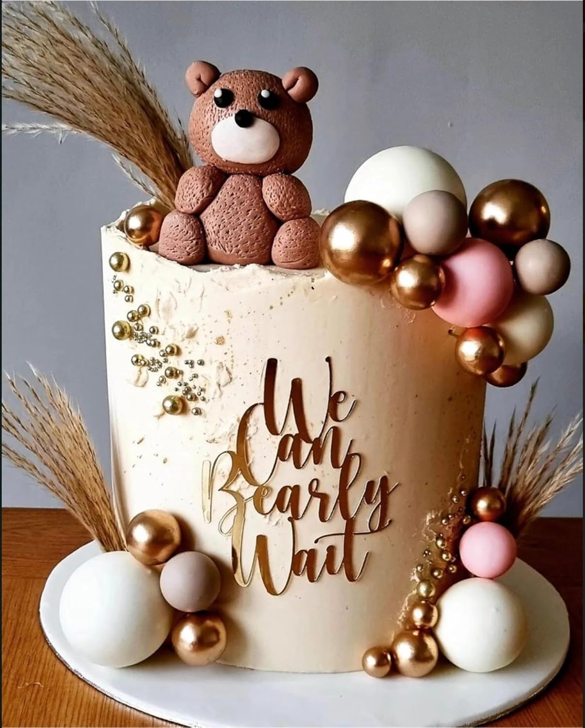 We-Can-Bearly-Wait-Cake-Topper,Bear-Cake-Decorations,We-Can-Bearly-Wait-Acrylic-Cake-for-528