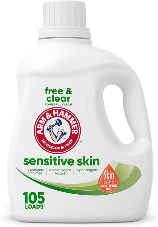 ARM-&-HAMMER-Sensitive-Skin-Free-&-Clear-Liquid-Laundry-Detergent,-105-1765