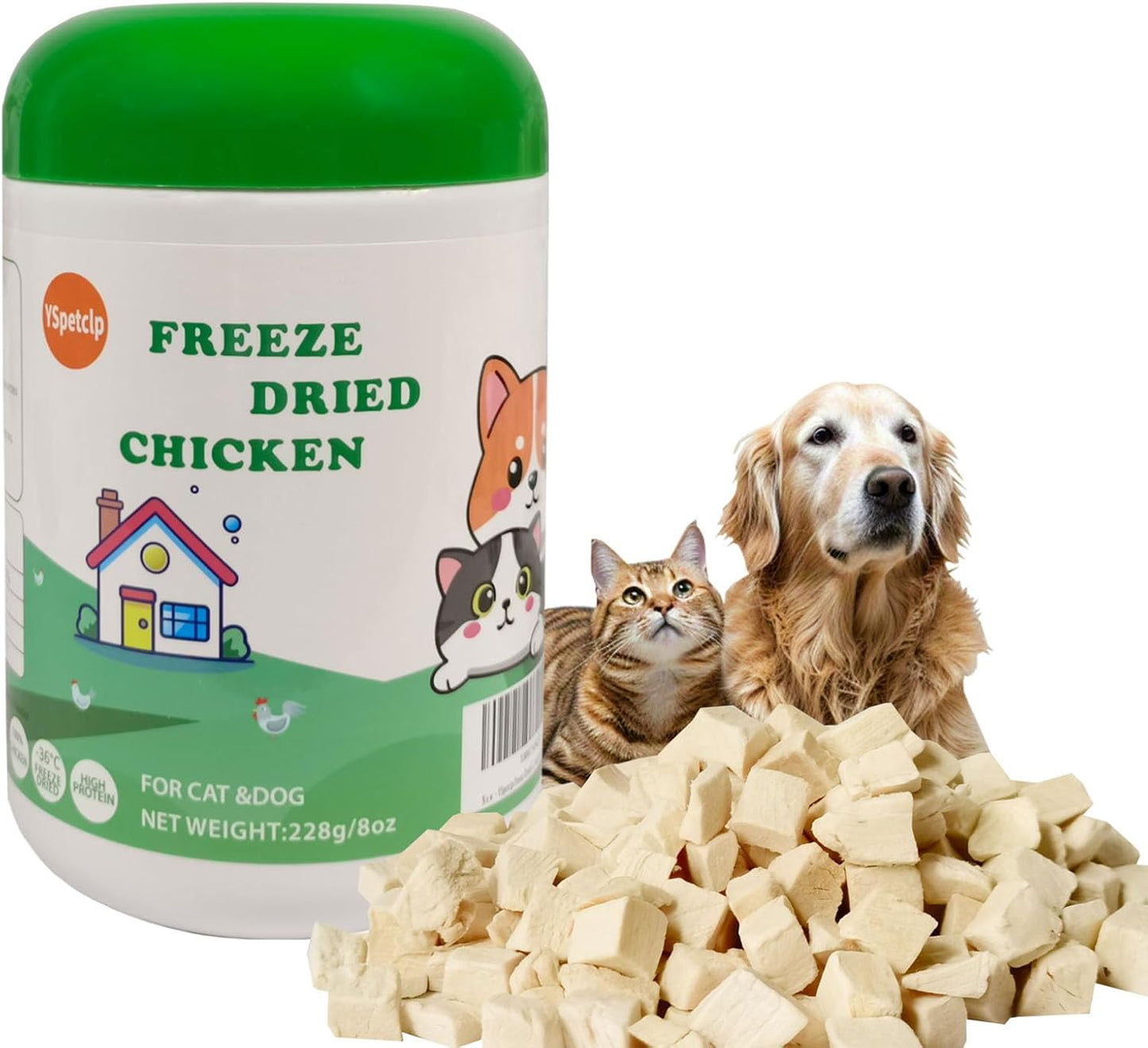 Freeze-Dried-Chicken-Raw-Cat-and-Dog-Treats,8oz/228g-Healthy-Single-Ingredient-Chicken-Breast-Cube-163