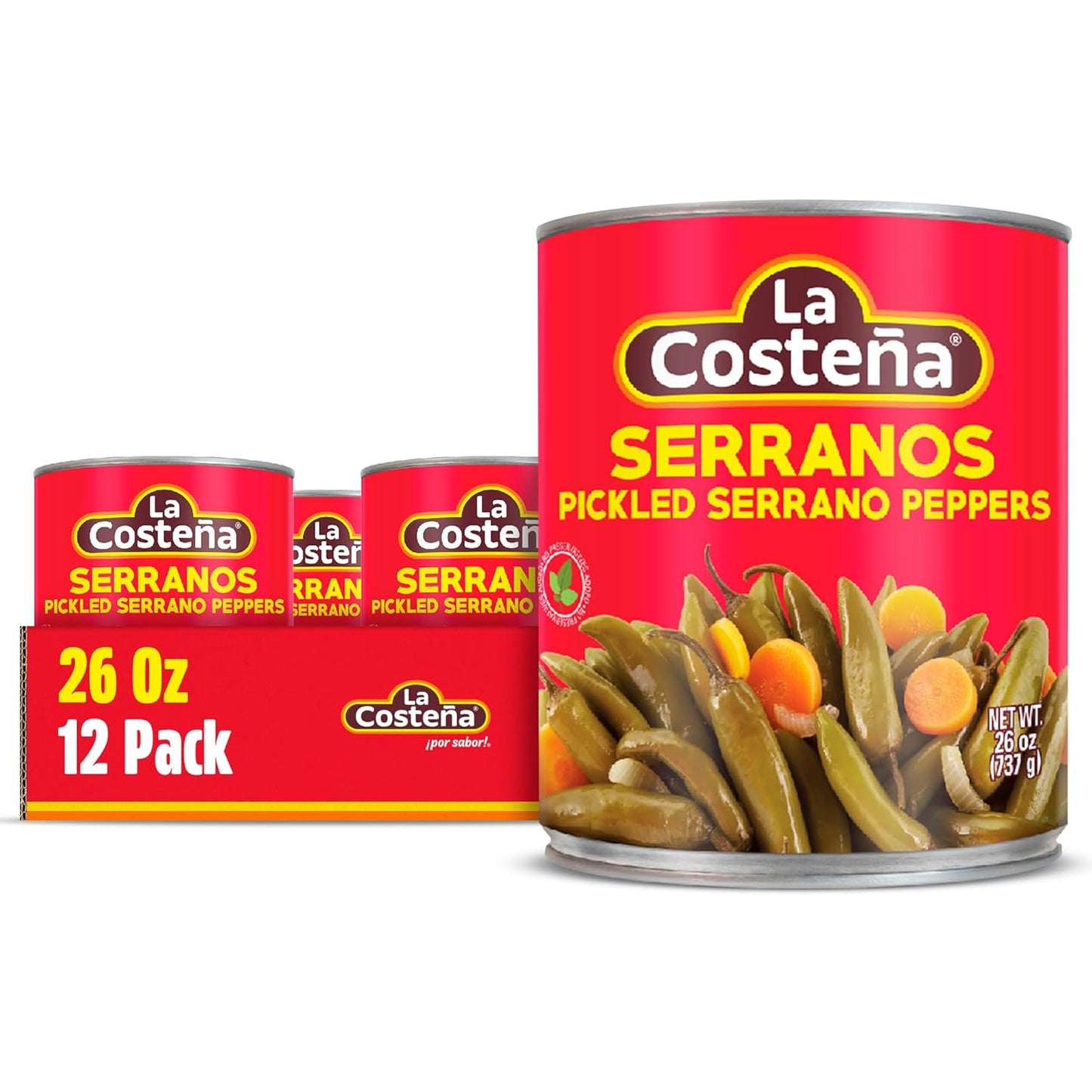 La-Costeña-Pimientos-serranos,-lata-de-26-onzas-(paquete-174