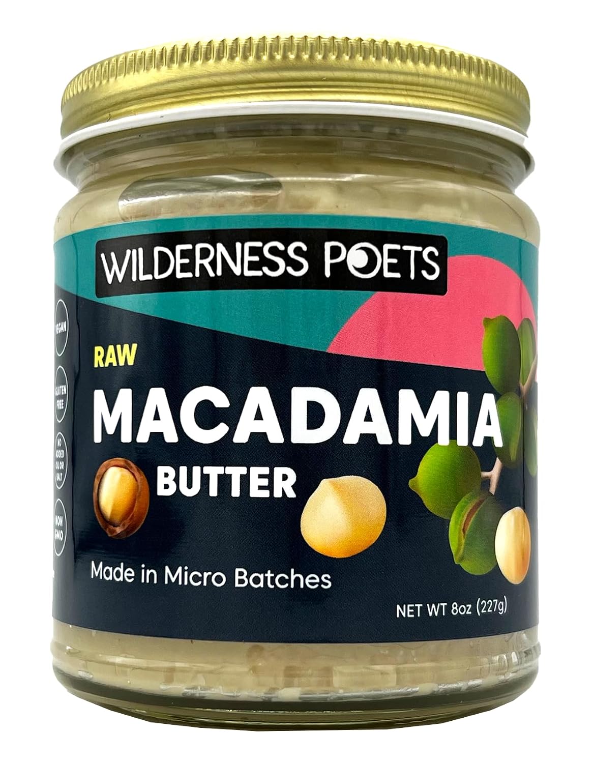 Wilderness-Poets,-Raw-Macadamia-Nut-Butter---Vegan,-No-Salt-(8--Ounce)---Glass--999