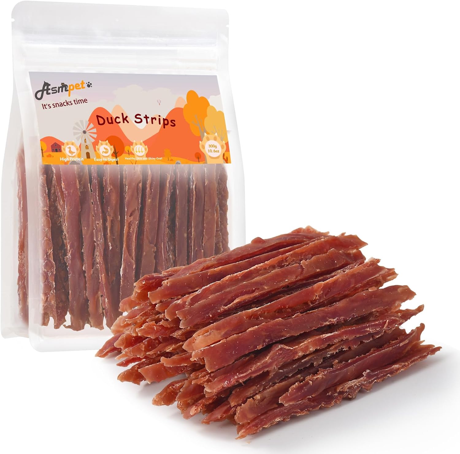 ASMPET-Duck-Strips-Dog-Treats,-Real-Duck-Pet-Snaks,-High-Protein,-Chewy-774