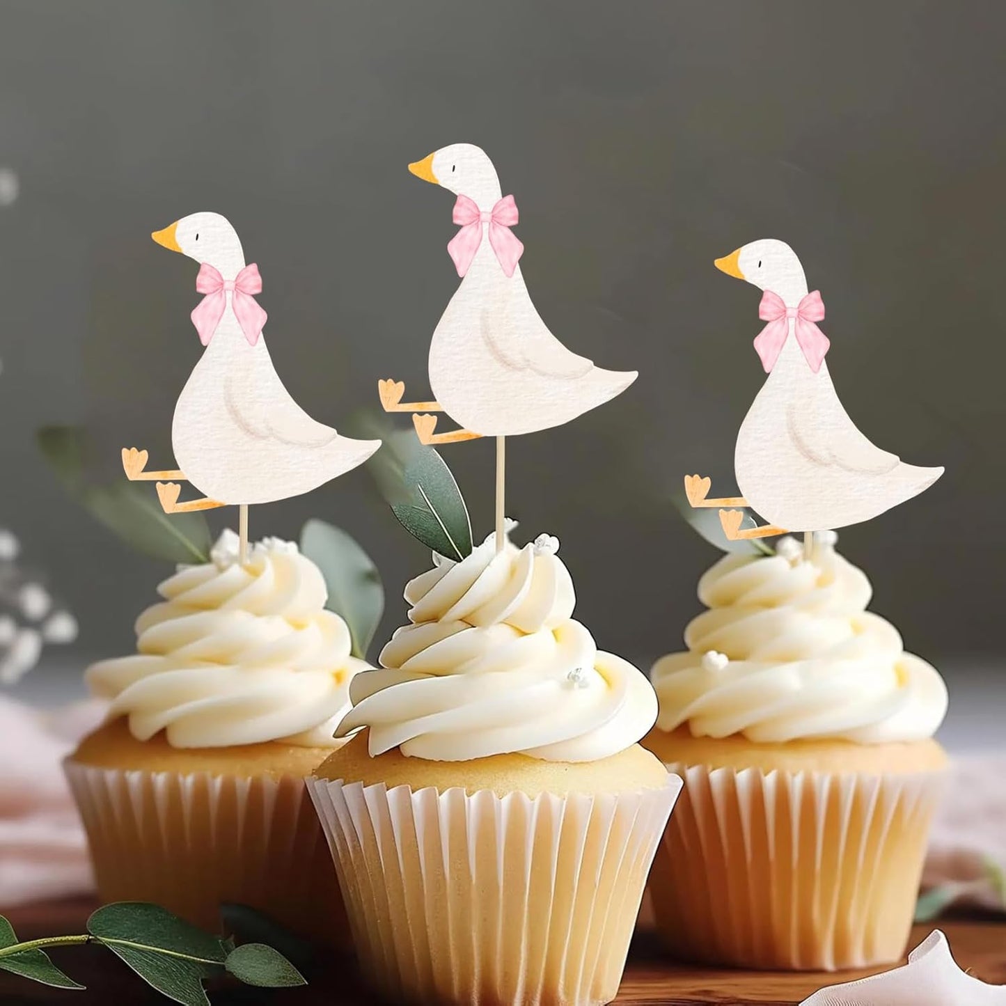 30-Pcs-Silly-Goose-Cupcake-Toppers-Birthday-White-Goose-Baby-Shower-Theme-Party-for-1099