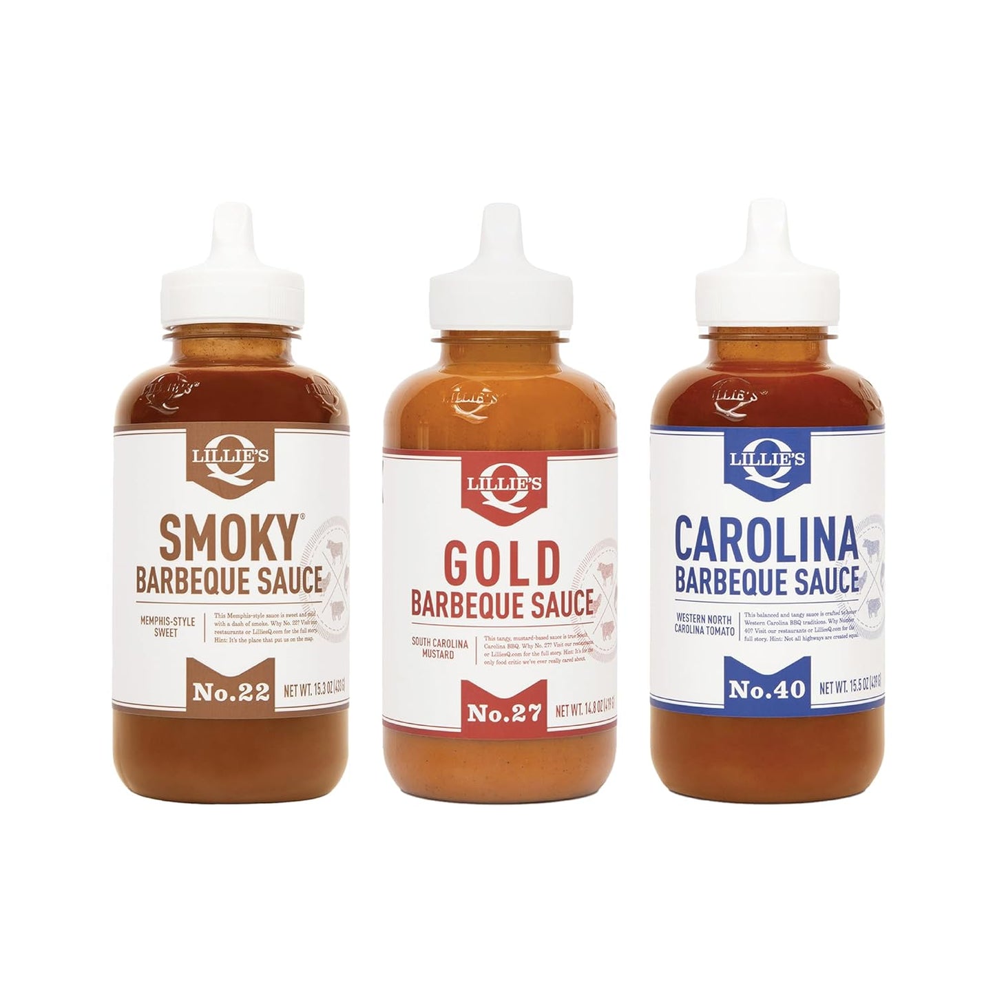 Lillie's-Q---Smoky-(15.3oz),-Gold-(14.8oz)-&-Carolina-BBQ-(15.5oz)-Sauce-1562
