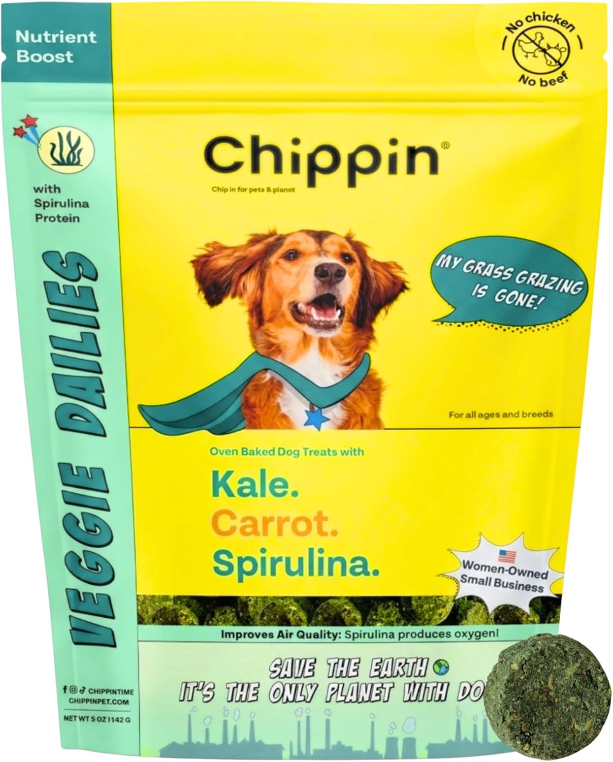 Chippin-Healthy-Dog-Treats,-All-Natural-Crunchy-Biscuits-with-Spirulina,-Kale,-Low-1391