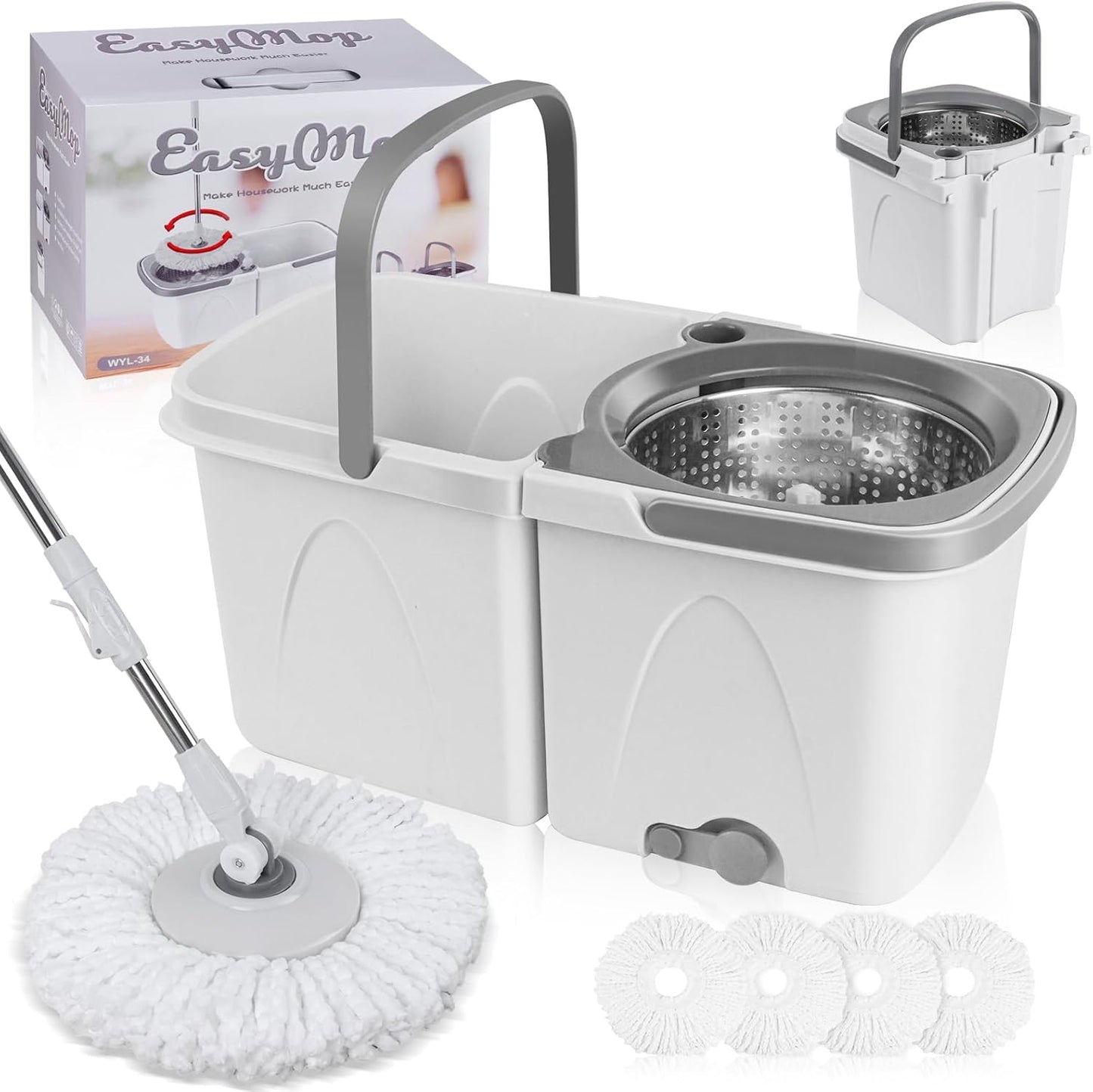 Spin-Mop-and-Bucket-with-Wringer-Set-for-Home,-Separate-1006