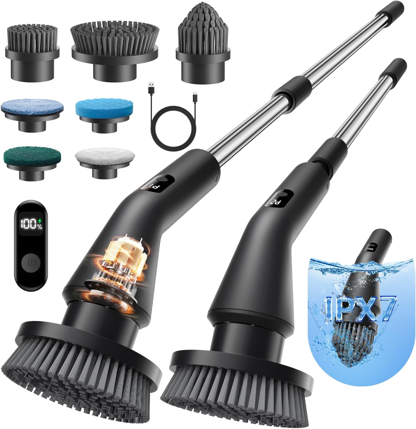 Leebein-Electric-Spin-Scrubber,-Cordless-Cleaning-Brush-for-Bathroom-Shower-Tub,-IPX7-Waterproof-Power-Scrubber-714