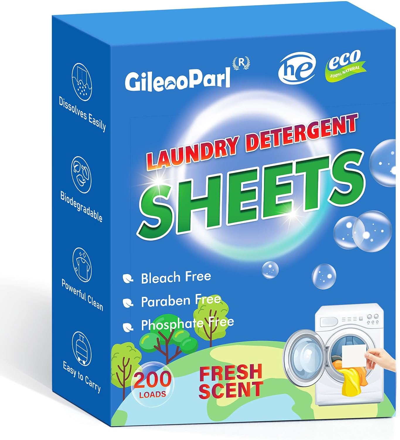 200-loads-Eco-Laundry-Detergent-Sheets---Fresh-Scent---for-3278