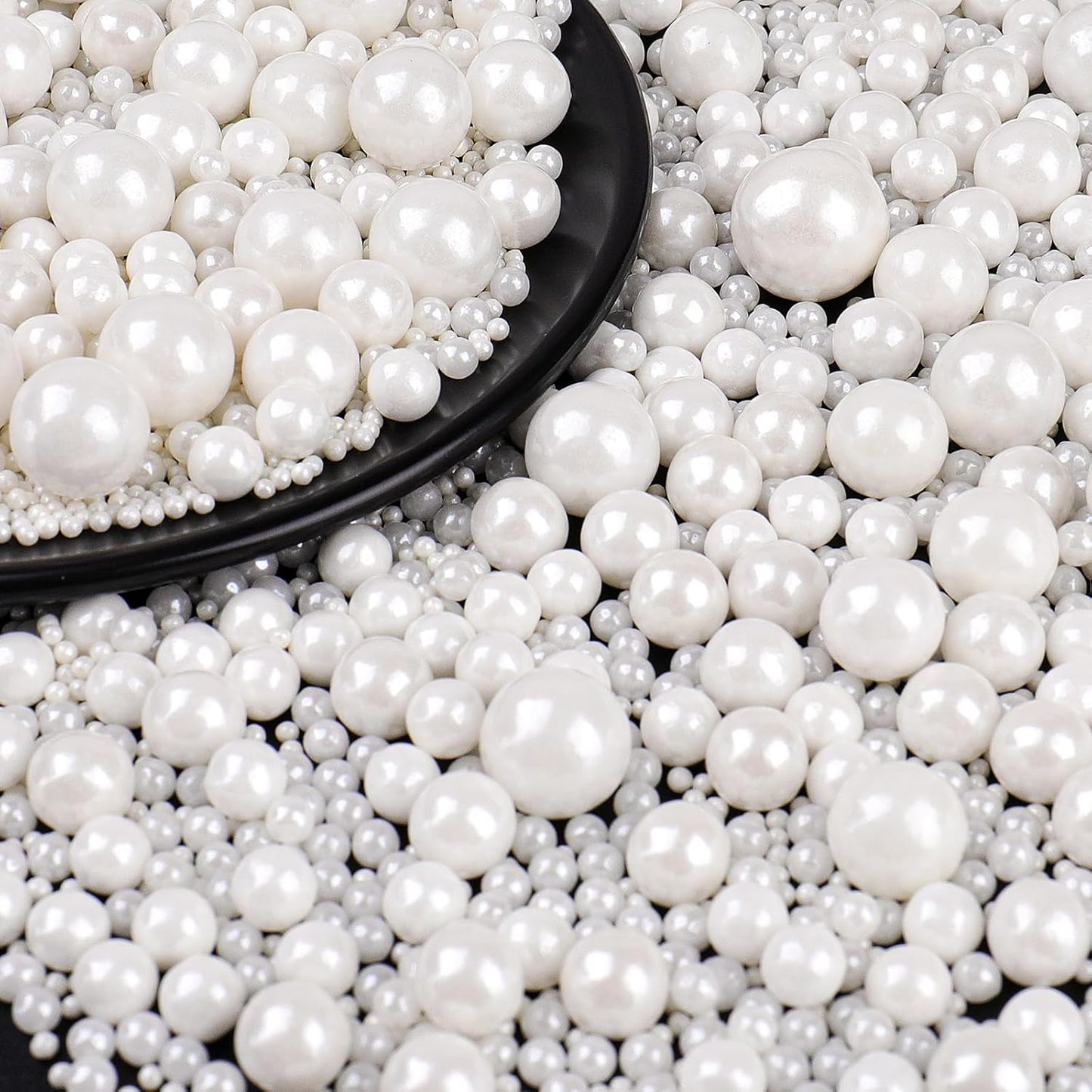 White-Pearl-Sprinkles-for-Cake-Decorating,-Pearl-Sprinkles-in-Mix-Sizes-130g/4.6oz,-Cupcakes,-Macarons-1406