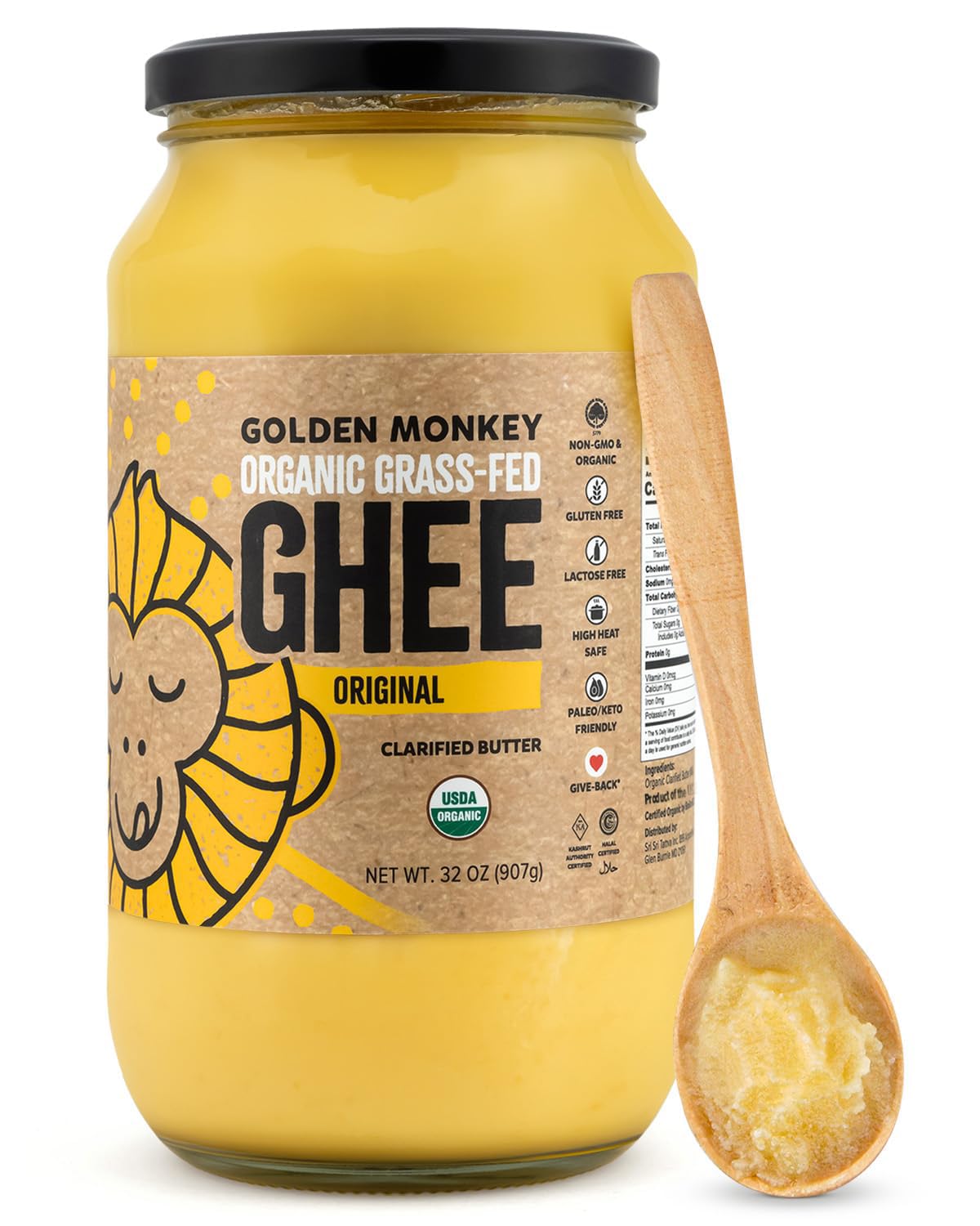 GOLDEN-MONKEY-Organic-Ghee-Butter-–-Grass-Fed-Clarified-Butter-for-Cooking,-Keto-Gut-1584
