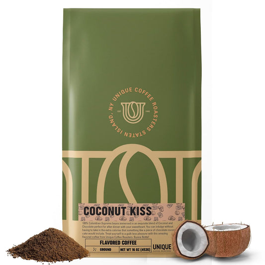 Island-Toasted-'Coconut-Kiss'-Flavored-Ground-Coffee,-1-LB-(16-oz)-bag,-Medium-943