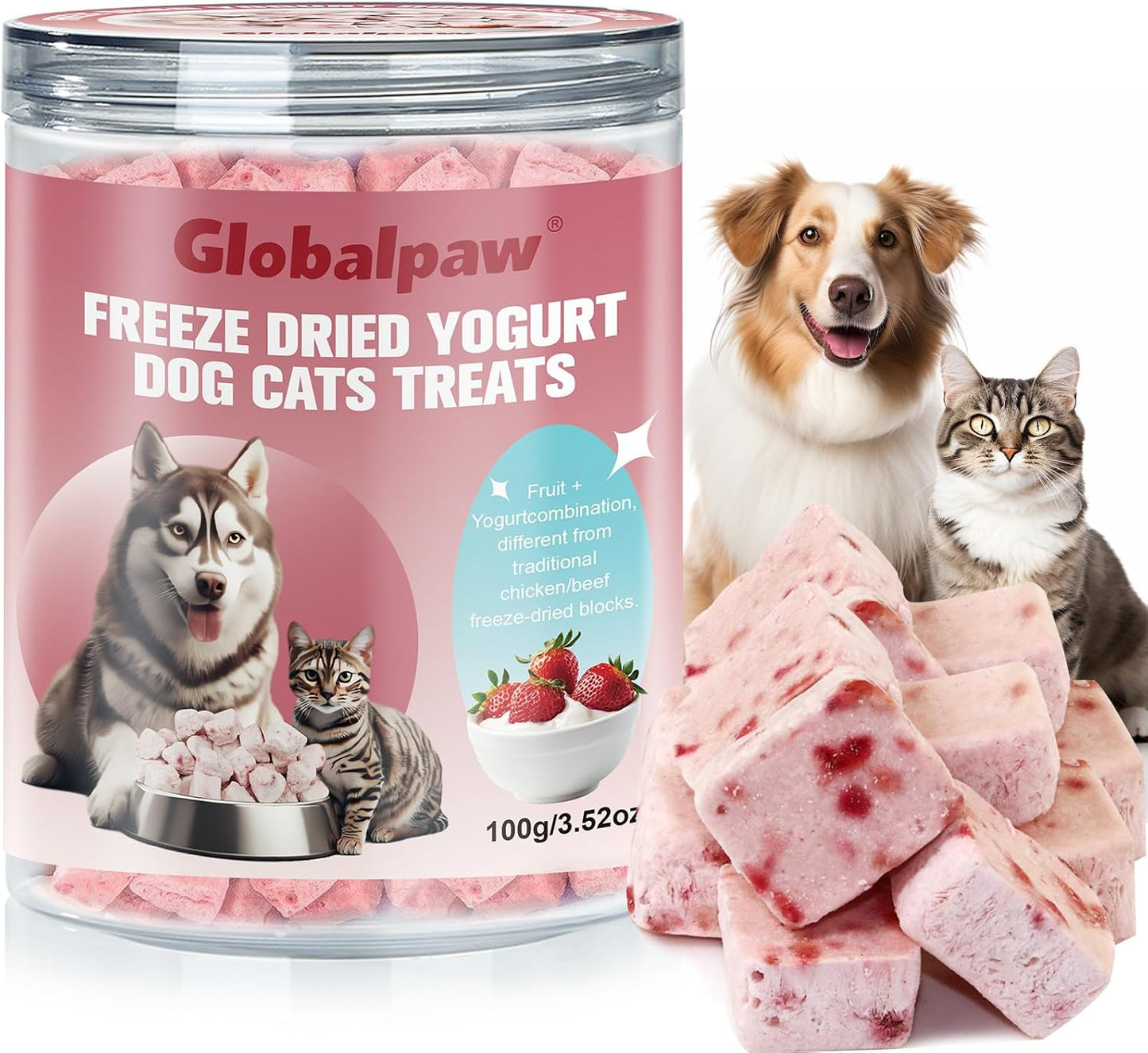 Freeze-Dried-Yogurt-Dog-Cats-Treats-Crunchy-Snacks-with-Strawberry100g-(3.52oz),-High-Protein-Yogurts-62