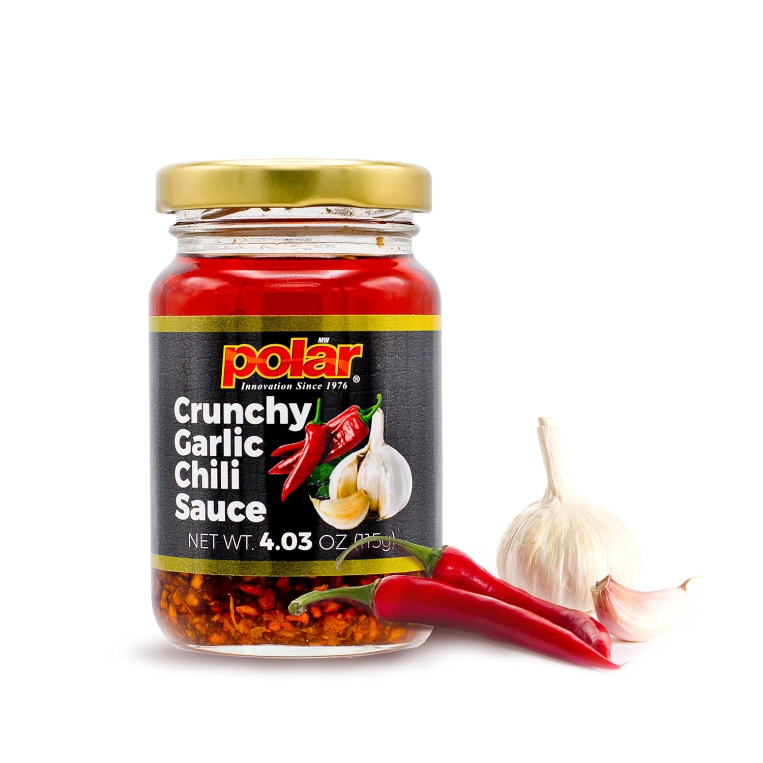 Polar-Crunchy-Garlic-Chili-Sauce-4.03oz-(Pack-of-1),-Extra-Crispy-Chili-1224