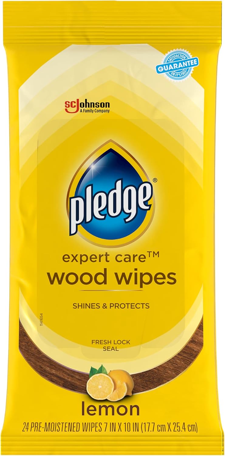 Pledge-Expert-Care-Enhancing-Wood-Wipes,-Lemon-Scent,-24-Count-----------1938