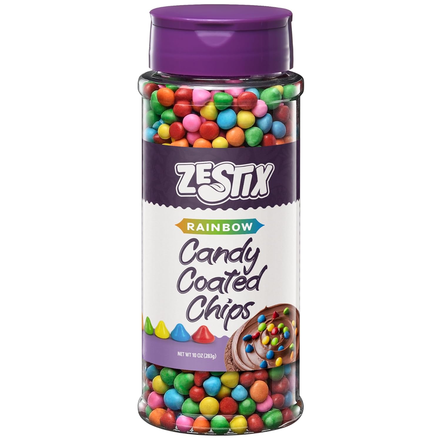 Rainbow-Candy-Coated-Chips-–-10oz-(283g)-Resealable-Bottle-–-Colorful-Candy-Shell-Chips-Baking,-1779
