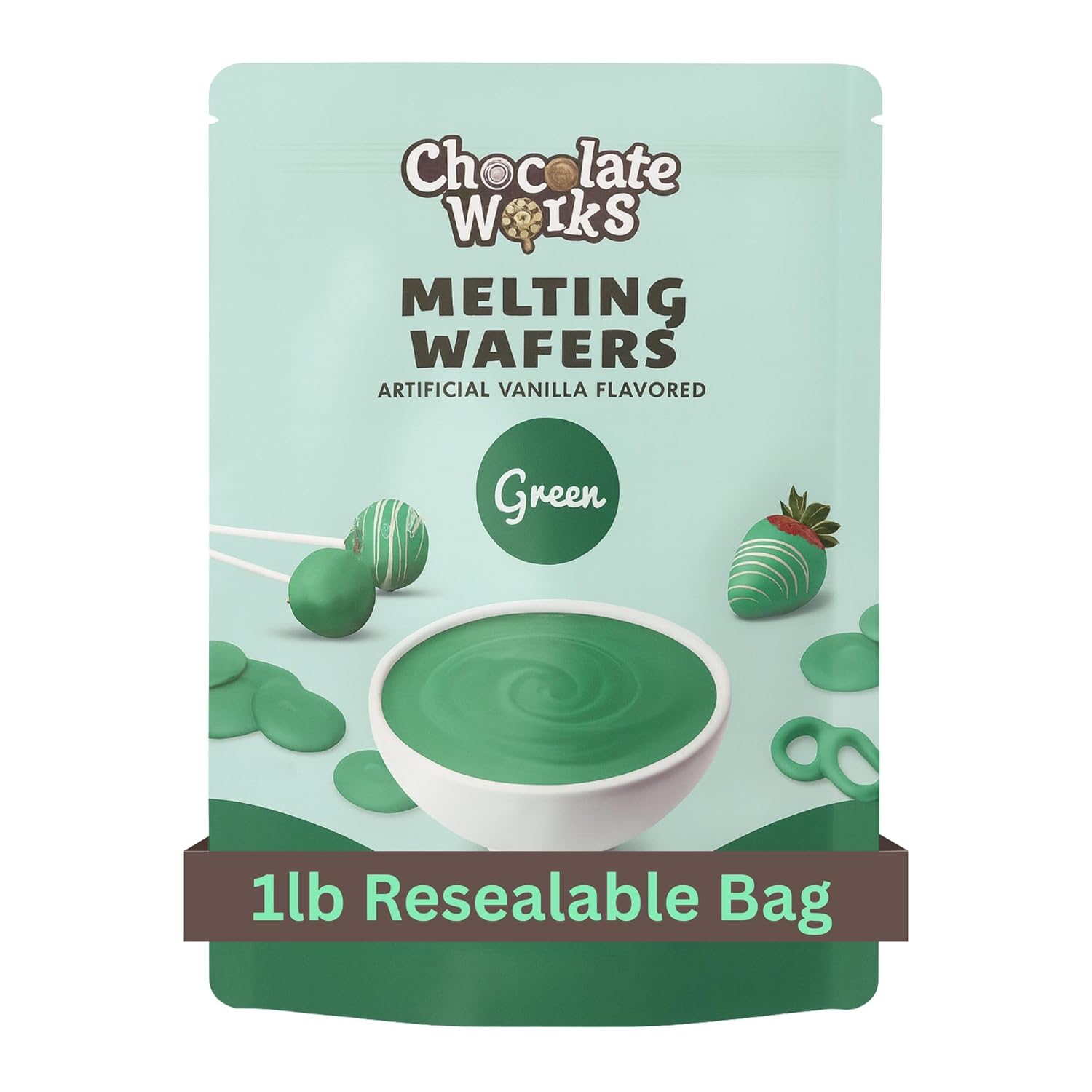 Chocolate-Works-Green-Melting-Chocolate-Wafers,-1lb-(Pack-of-1)---------1891