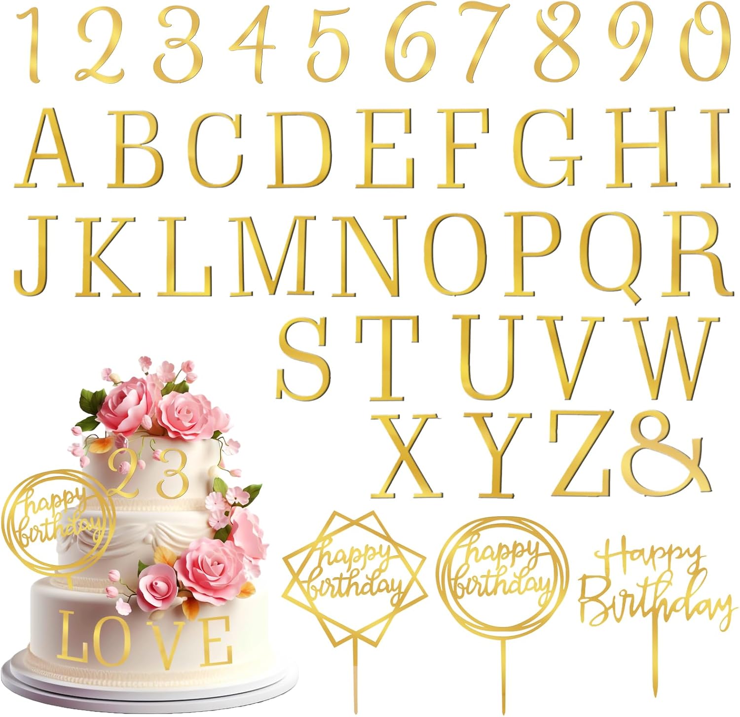 40PCS-Gold-Letters-for-Cake,-Acrylic-Cake-1204