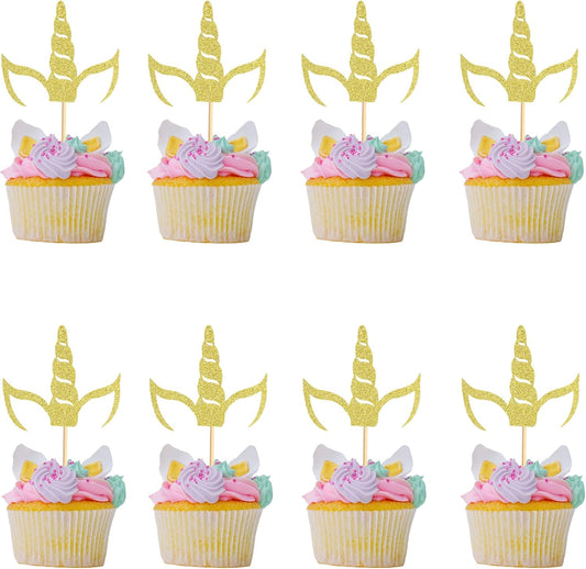 Arthsdite-24Pcs-Unicorn-Horn-Cupcake-Toppers-Unicorn-2034