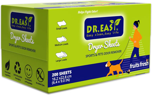 Dr.Easy-SPORTS-&-PETS-ODOR-REMOVER-Fruits-Fresh-Dryer-Sheets,200-Sheets,PLANT&MINERAL-BASED-FORMULA-458
