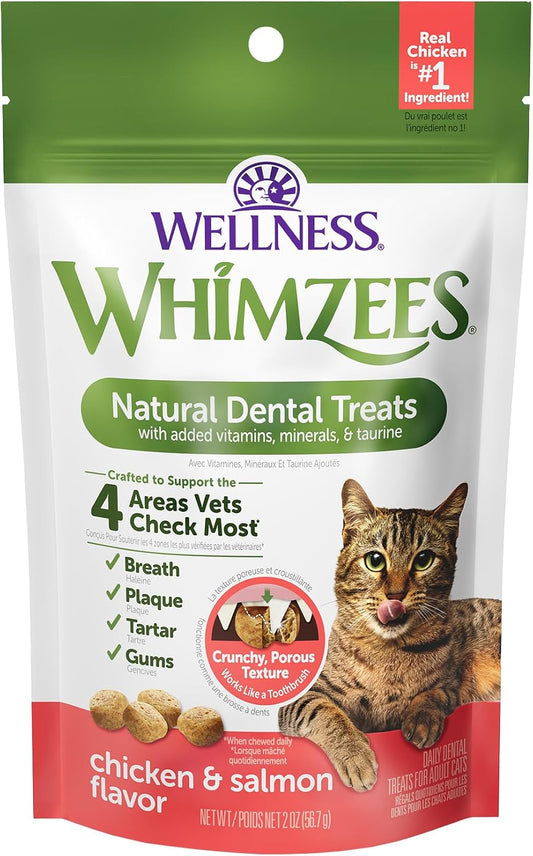 Wellness-WHIMZEES-Cat-Dental-Treats,-Freshens-Breath,-Chicken-and-Salmon-Flavor,-2-oz-1421