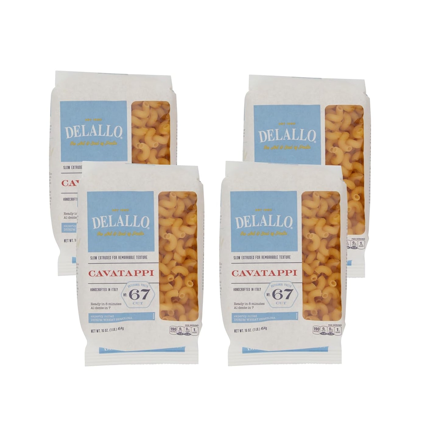 DeLallo-Cavatappi-Pasta,-1-Pound-Bag,-4-Pack,-1424