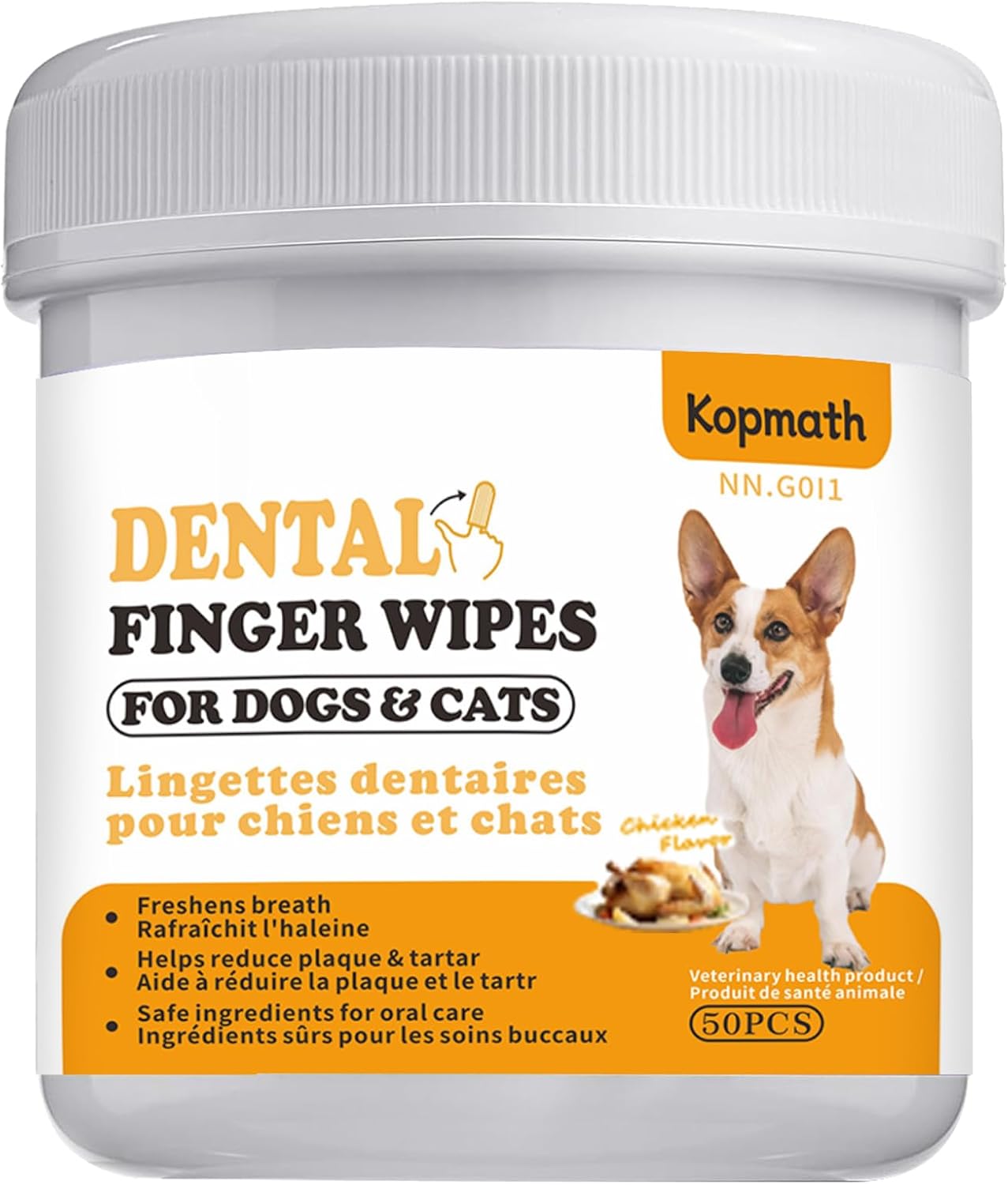 Teeth-Cleaning-Finger-Wipes,-Dog-Dental-Wipes,-Reduce-Plaque-&-Tartar,-Freshen-Breath,-453