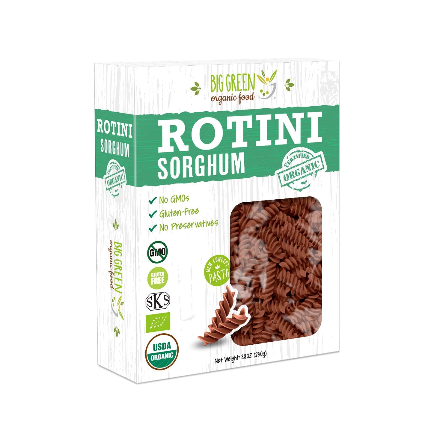 Big-Green-Organic-Food--Organic-Sorghum-Rotini,-8.8oz,-1754