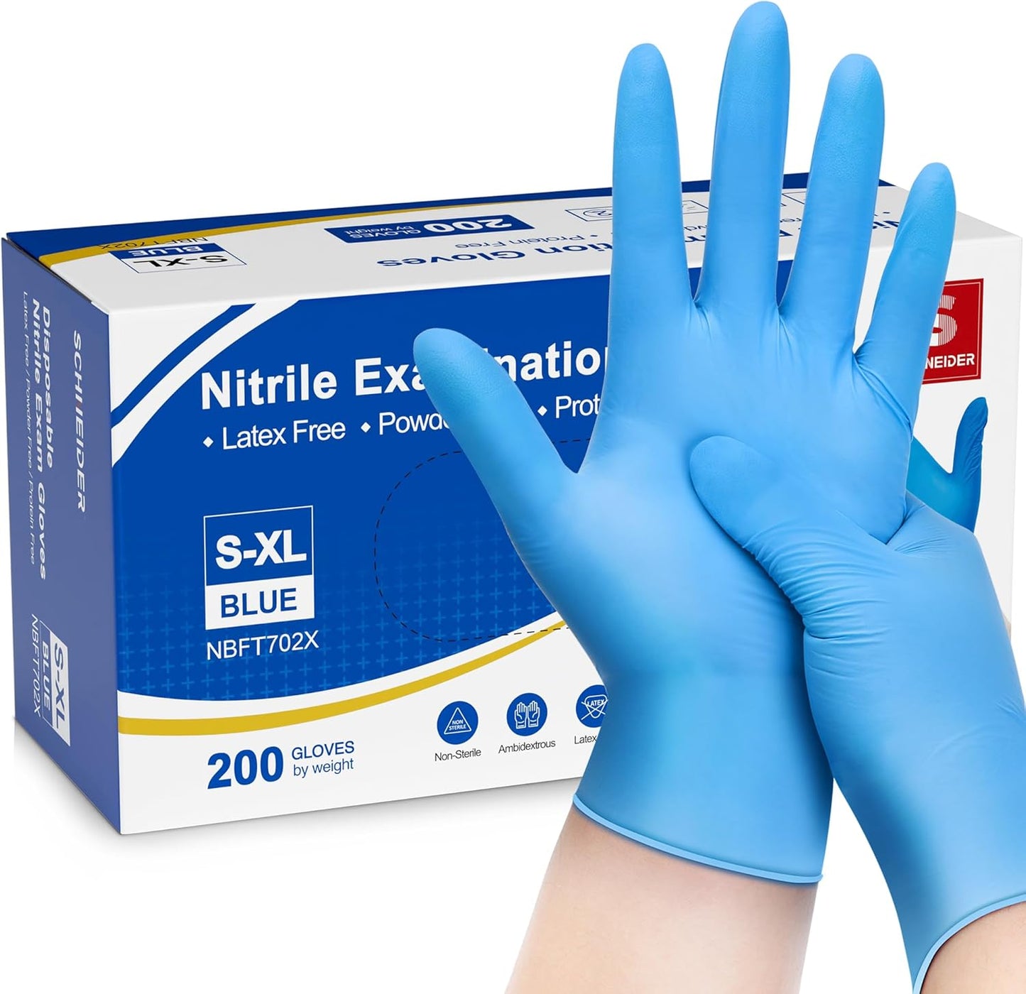 Schneider-Nitrile-Exam-Gloves,-Blue,-4-mil,-Powder-Free,-Latex-Free,-for-4512