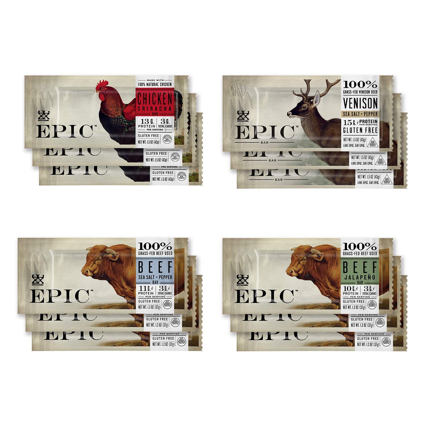 EPIC-Bars,-Variety-Pack-(Chicken,-Beef,-Venison),-Keto-Friendly,-2141