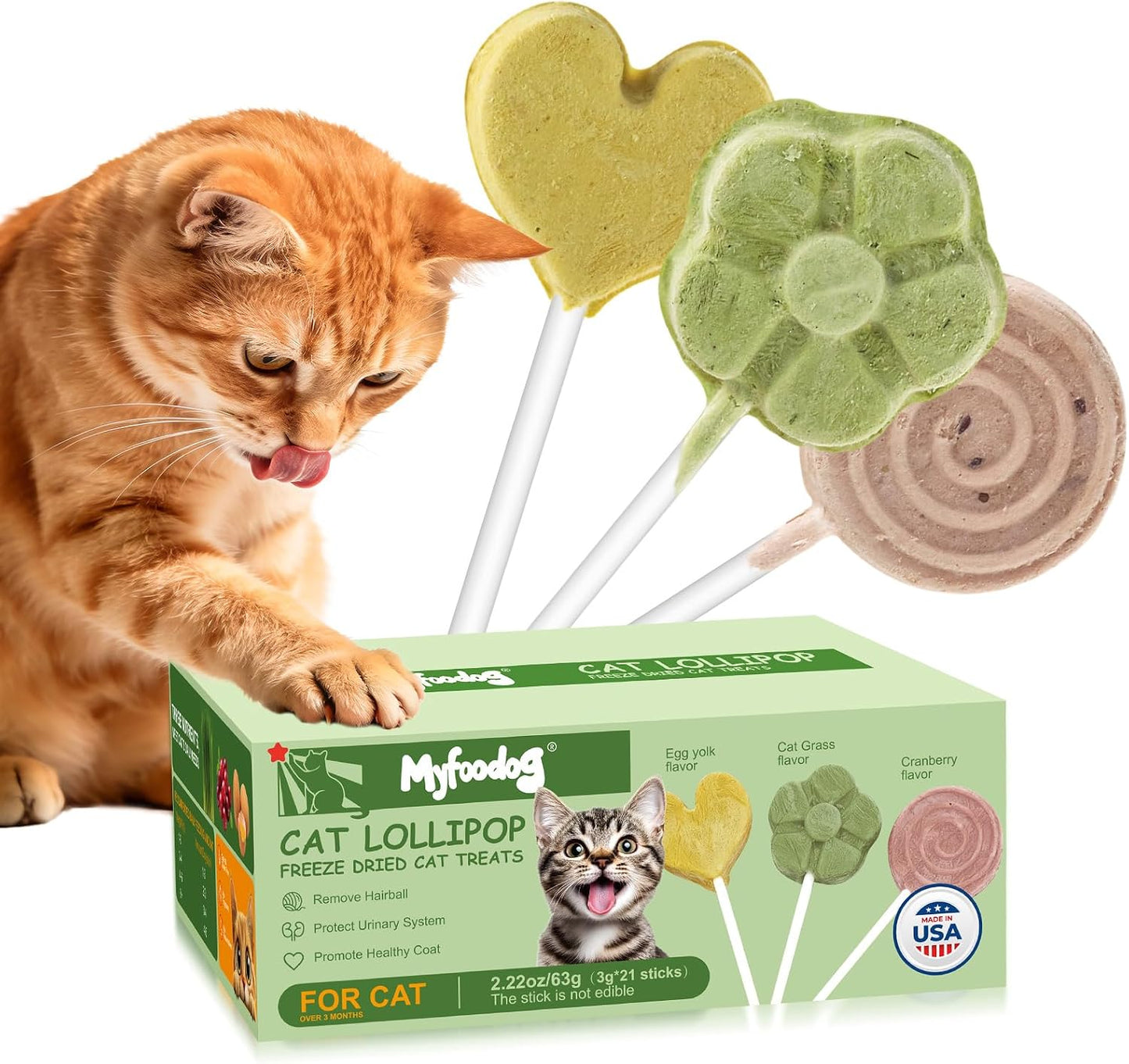 Freeze-Dried-Cat-Treats,-Cat-Lollipop-Treats-Cat-Grass-Treats,-Chicken-Lollipops,-High-Protein-Nutrient-358