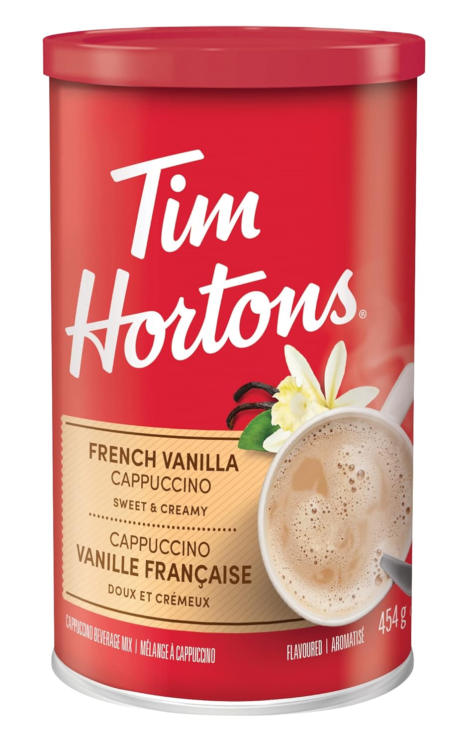 Tim-Horton's---Capuchino-instantáneo,-vainilla-francesa,-16-onzas------2409