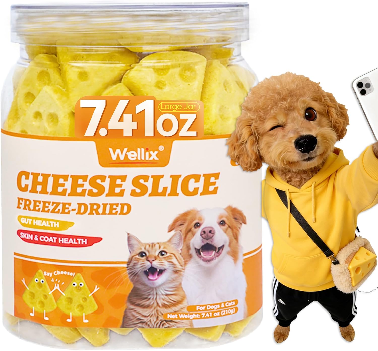 Wellix-7.41oz-Freeze-Dried-Cheese-Dog-Treats---High-Protein,Grain-Free-Crunchy-Training-Treats-for-469