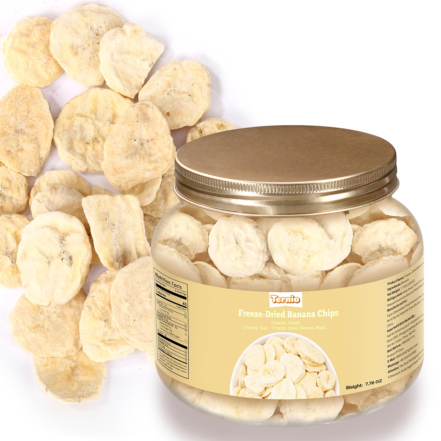 Ternio-Premium-Freeze-Dried-Bananas---7.76-oz-/-220-g---Natural,-Preservatives,-1534
