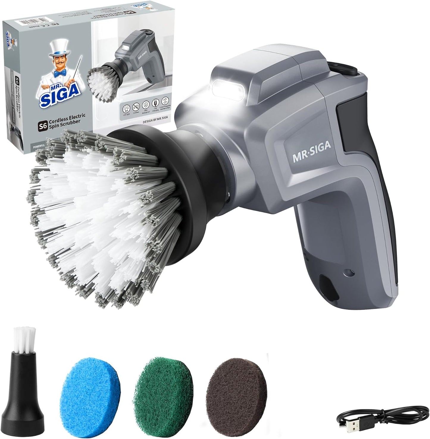 MR.SIGA-Electric-Spin-Scrubber-for-Kitchen-and-Bathroom-Cleaning,-Waterproof-3720