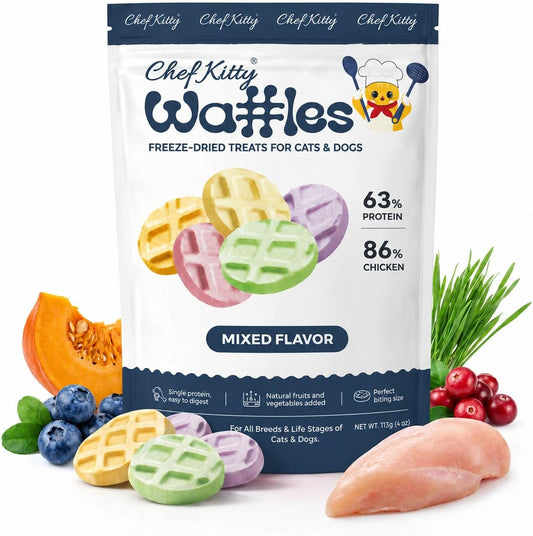 Waffle-Freeze-Dried-Chicken-Cat-Treats-|-Healthy-Kitten-Treats-Inspected-in-USA-|-149
