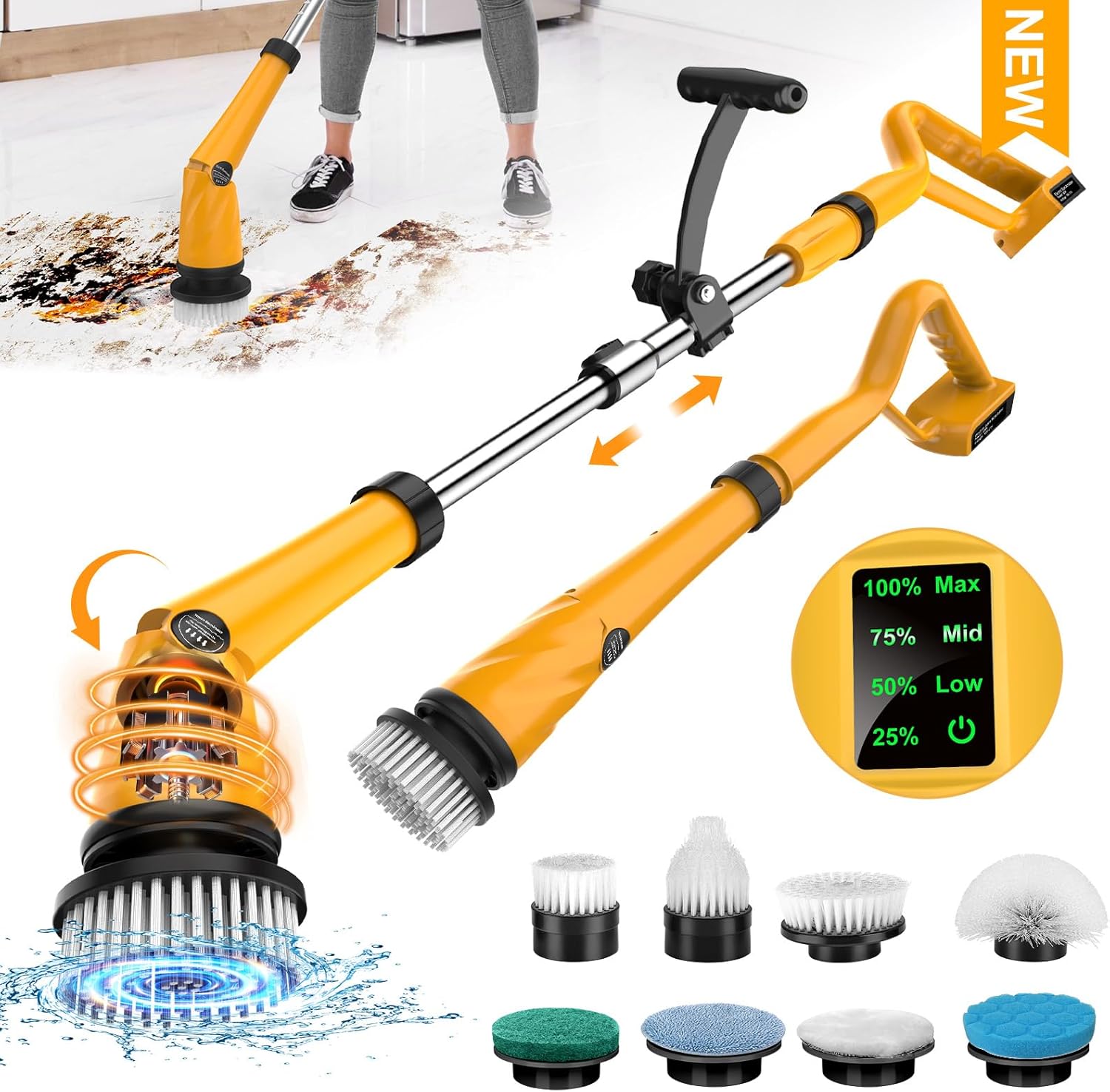 1500-RPM-Electric-Spin-Scrubber-for-Dewalt-20V-Battery-(NO-797