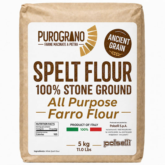 POLSELLI-PuroGrano,-Spelt-Farro-Flour,-1-Stone-Ground,-Whole-Grain,-5-kg-364