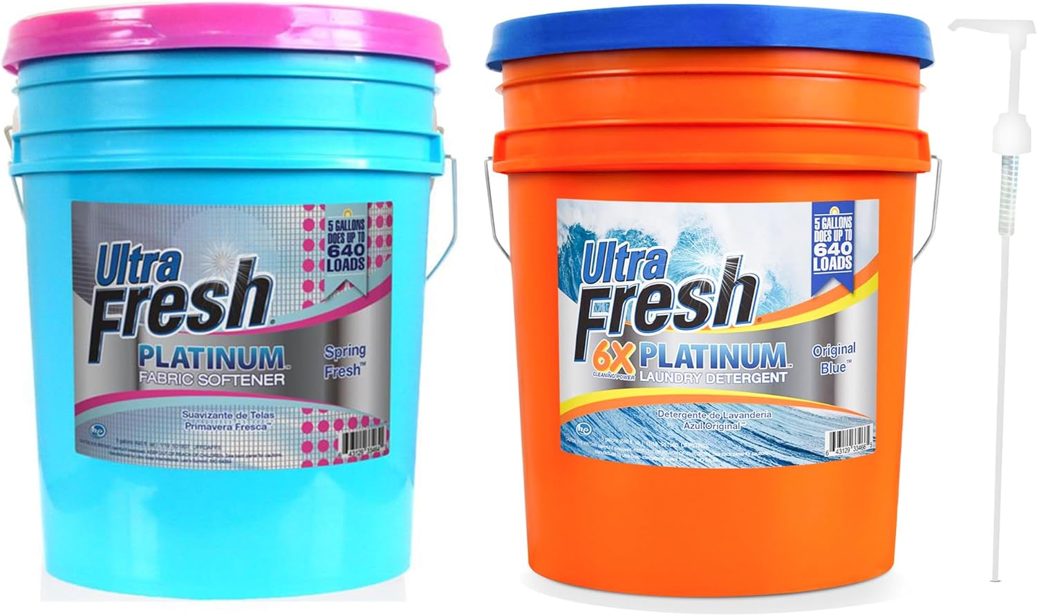 Ultra-Fresh-6X-Platinum-Laundry-Detergent,-5-Gallon,-Bundled-with-Spring-Fresh-132
