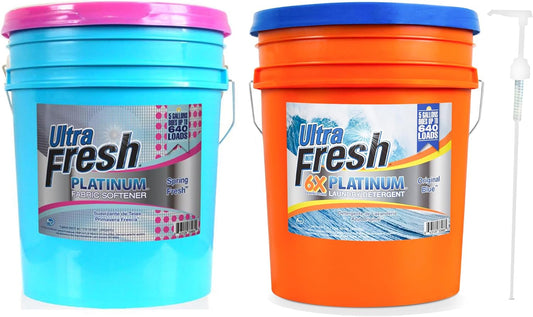 Ultra-Fresh-6X-Platinum-Laundry-Detergent,-5-Gallon,-Bundled-with-Spring-Fresh-132
