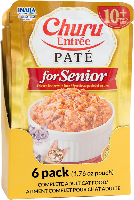 INABA-Churu-Entrée-Pate-for-Senior-Cats,-High-Moisture,-Prebiotic-Wet-Food,-per-6363