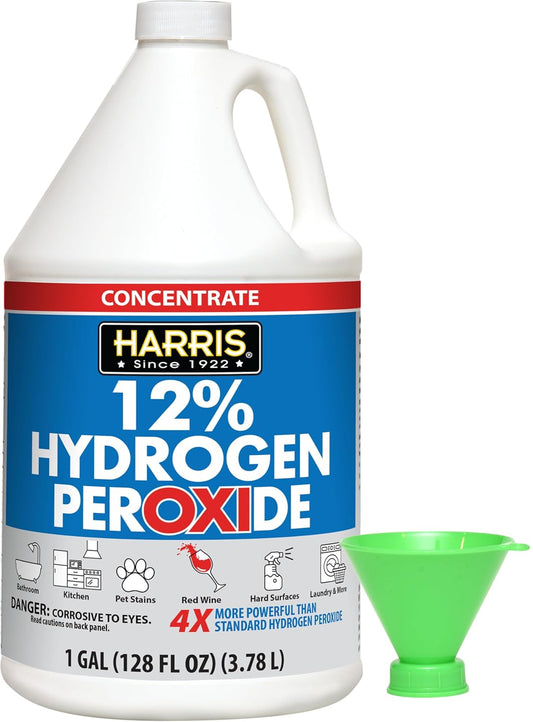 HARRIS-0.12-Concentrated-Hydrogen-Peroxide,-128oz,-for-Kitchen,-Bath,-Laundry,-Home-and-Garden-with-Easy-1667
