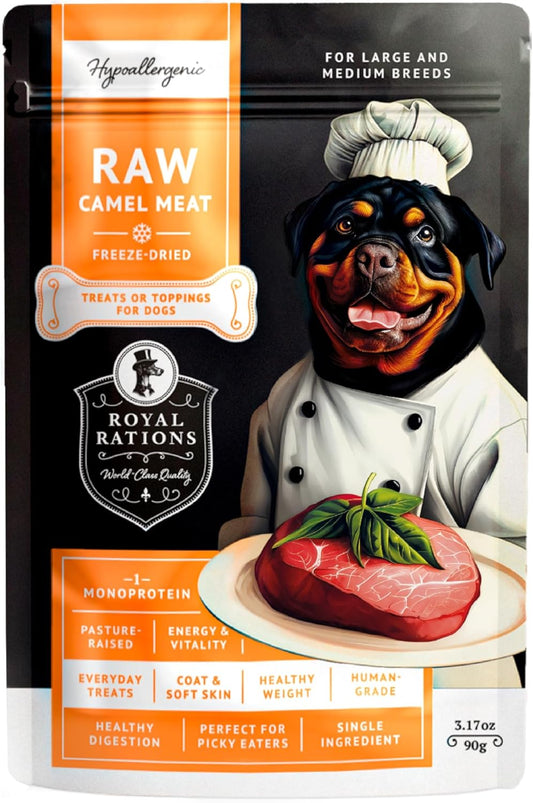Freeze-Dried-Raw-Dog-Food,-1-Camel-Meat,-Allergy-Relief,-Monoprotein,-Training-Treats,-330