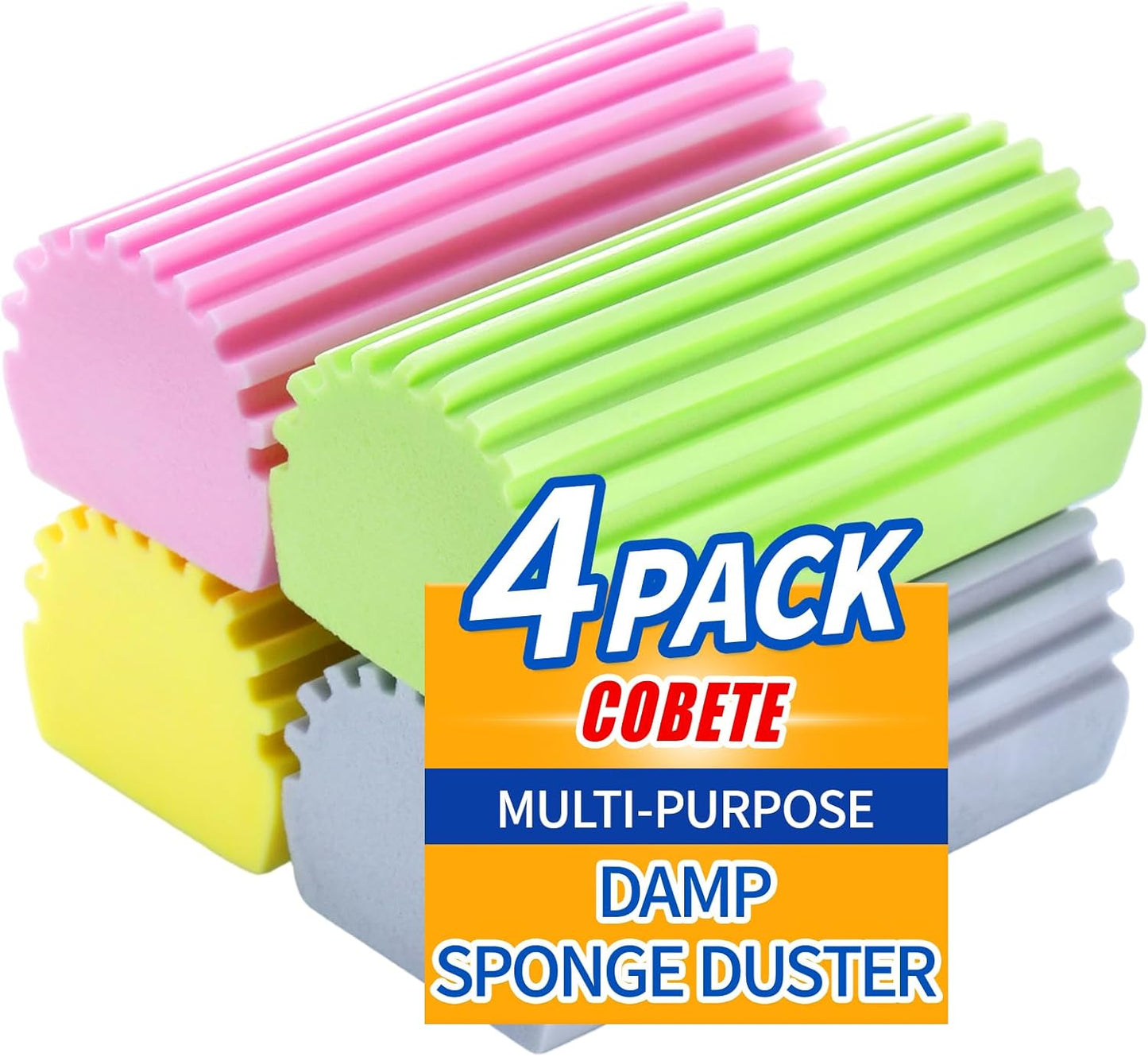 COBETE-Damp-Clean-Duster-Sponge,4pack-Magic-Sponge-Eraser,Reusable-Damp-Dusting-Sponge-Household-Cleaning-for-Blinds,-1514