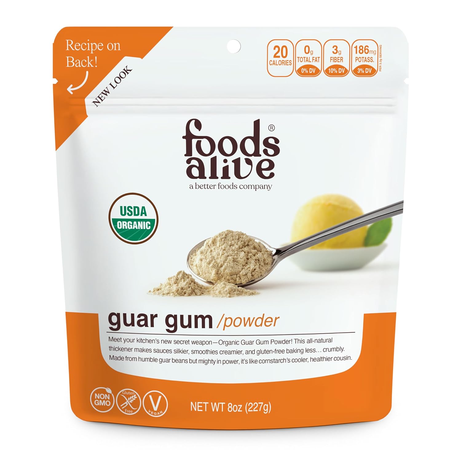 Foods-Alive-Organic-Guar-Gum-Powder,-Plant-Based-Thickening-Agent,-Gluten-Free-Kosher-Vegan,-1482
