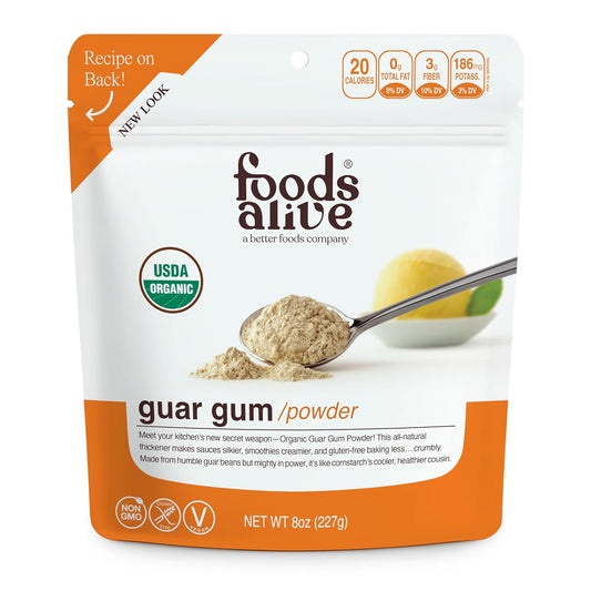 Foods-Alive-Organic-Guar-Gum-Powder,-Plant-Based-Thickening-Agent,-Gluten-Free-Kosher-Vegan,-1482