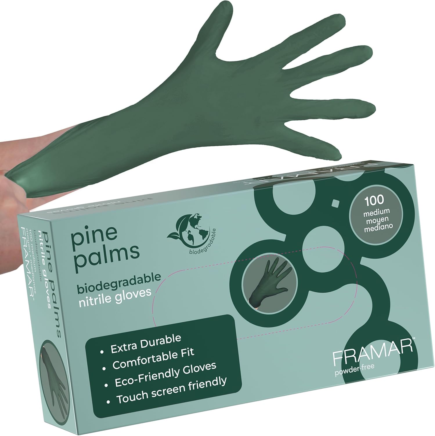 FRAMAR-Green-Gloves-Disposable-Latex-Free-–-Heavy-Duty-Nitrile-Gloves-Medium,-Disposable-For-Hair-985